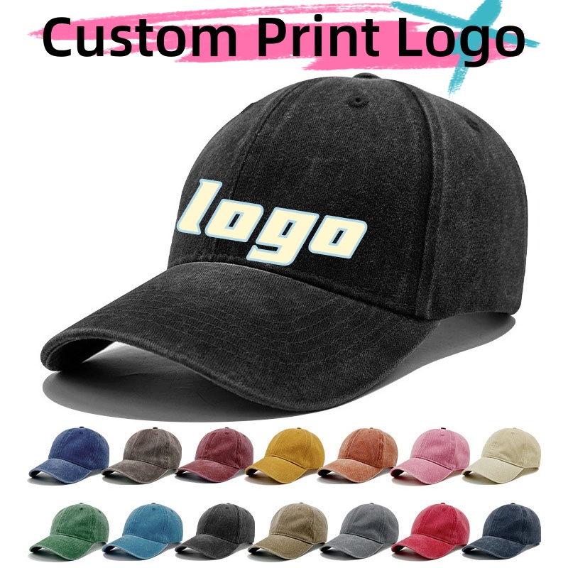 Streetwear Brand Hats - 맞춤형 로고 프린트 빈티지 워싱 코튼