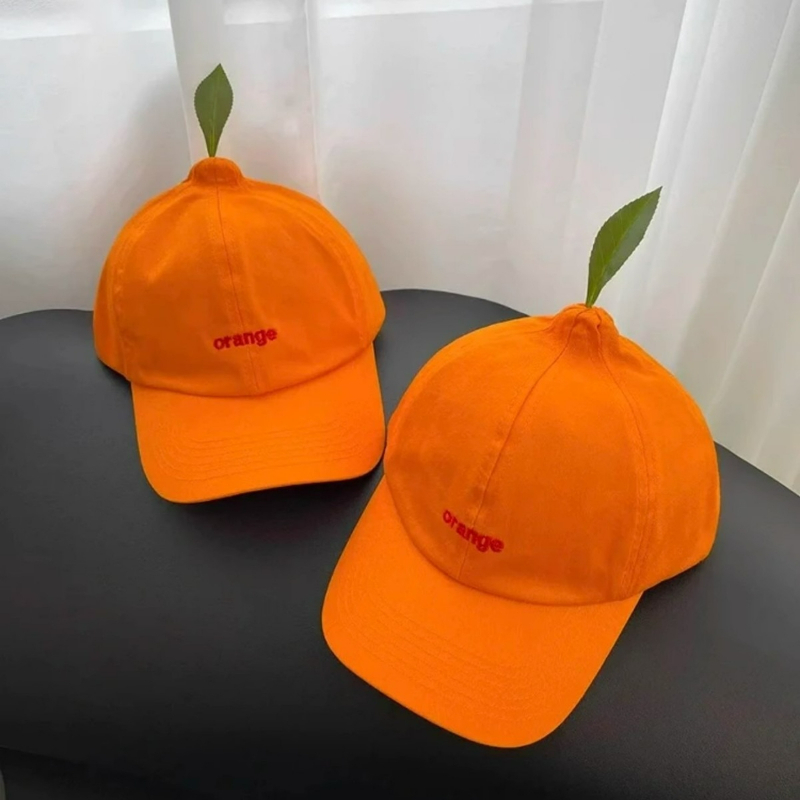 Streetwear Brand Hats - 만화 오렌지 유니섹스 캡 캐주얼 플레인