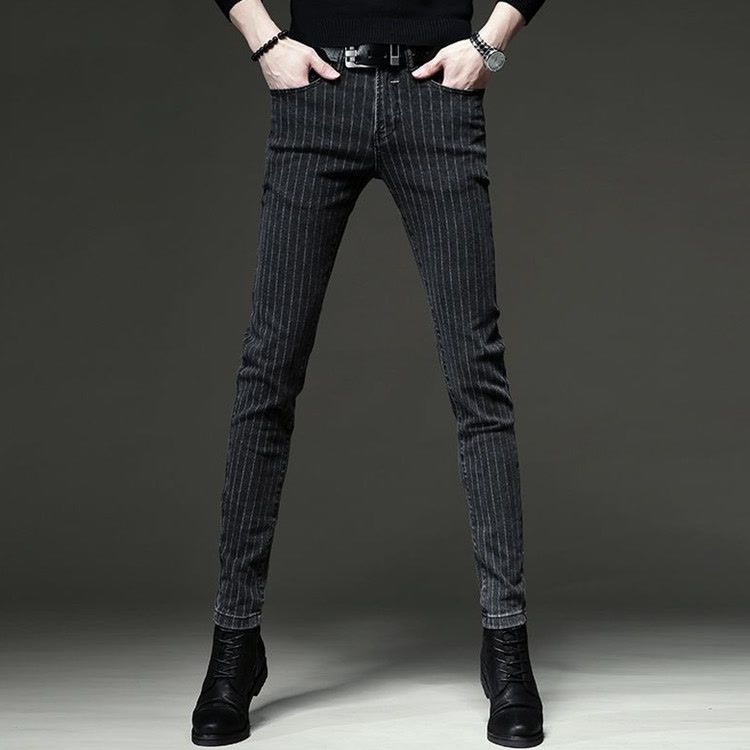 Streetwear Brand Denim - 스트라이프 청바지 2025 남성 트렌디 브랜드