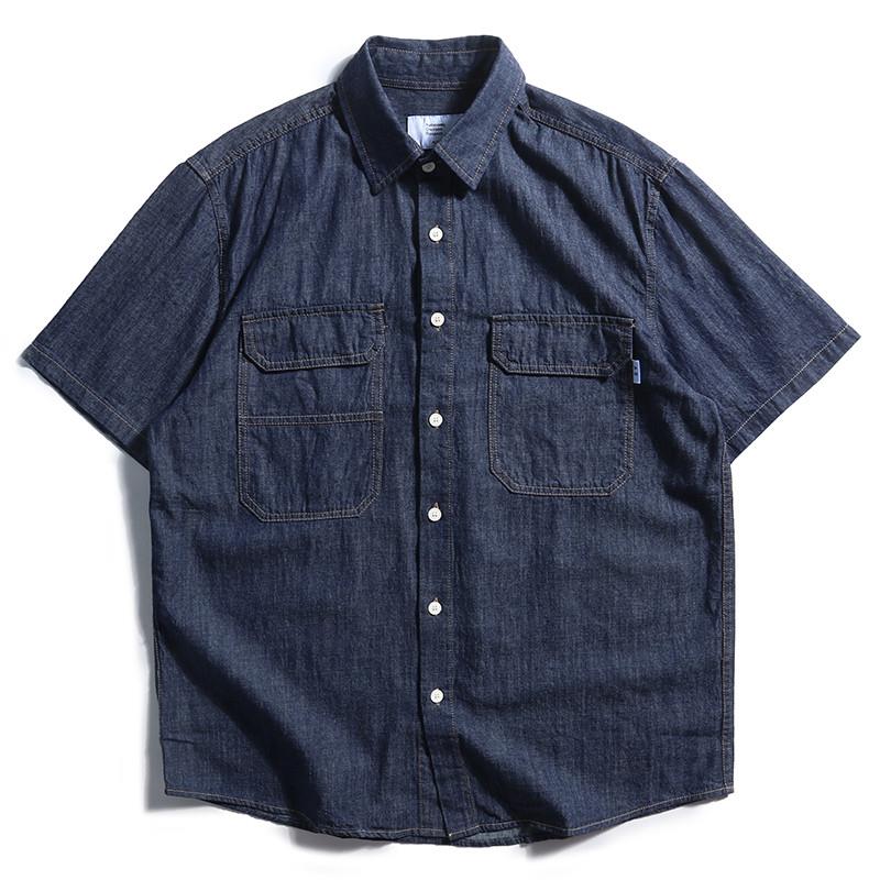 레트로 일본식 루즈핏 남성 데님 셔츠 반팔 트렌디 브랜 - Streetwear Brand Denim 리뷰 및 가격