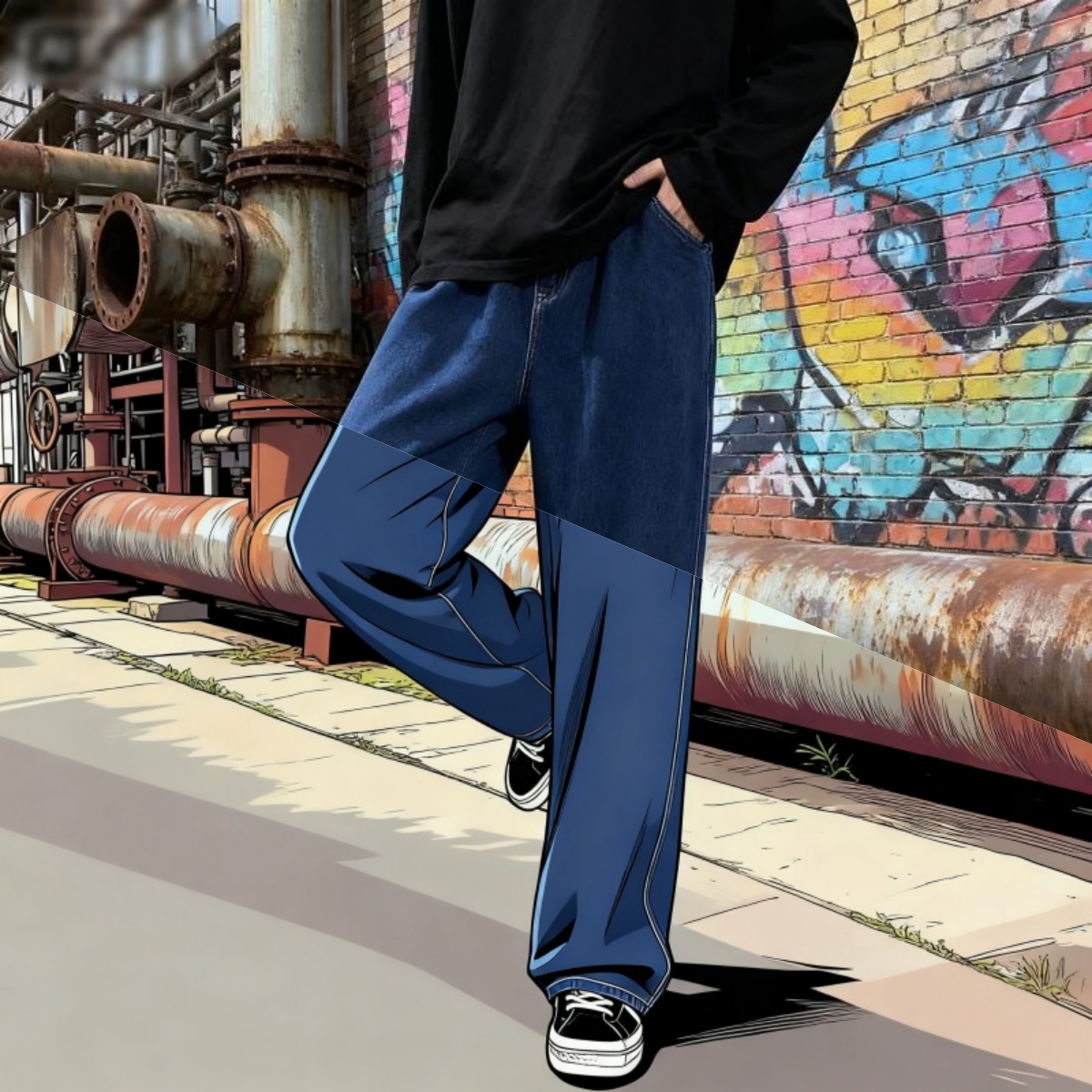 한국 스타일 스트리트웨어 새로운 패션 헐렁한 캐주얼 남 - Streetwear Brand Denim 리뷰 및 가격