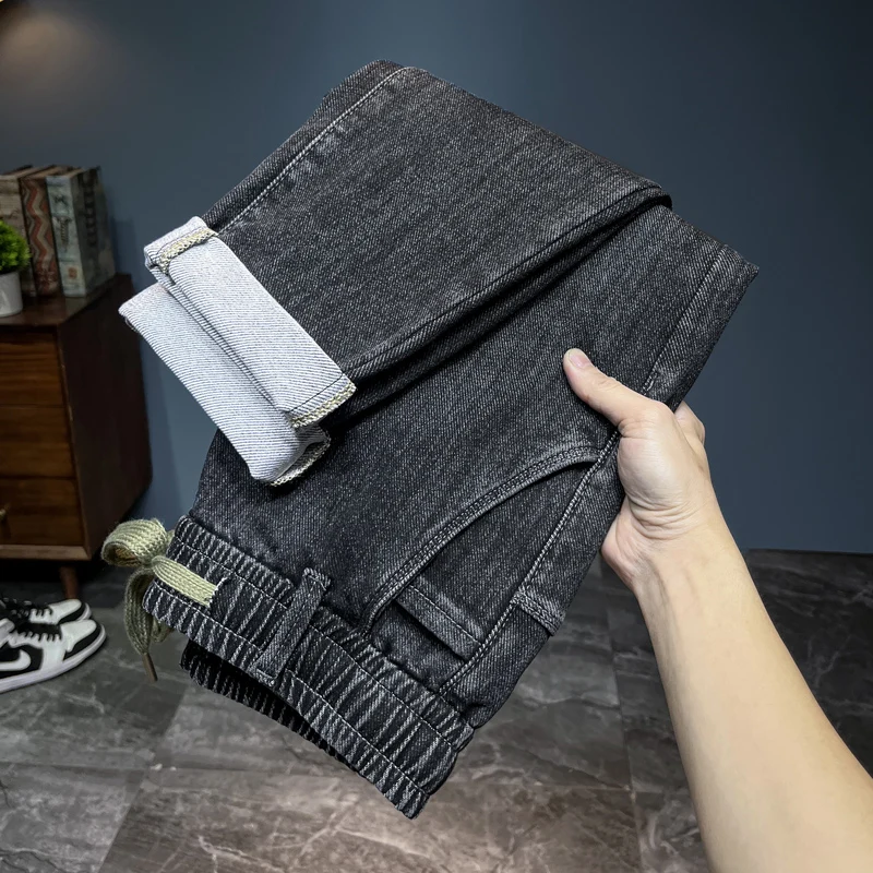 브랜드 남성용 신상 가을 청바지 블랙 그레이 스트레치  - Streetwear Brand Denim 리뷰 및 가격