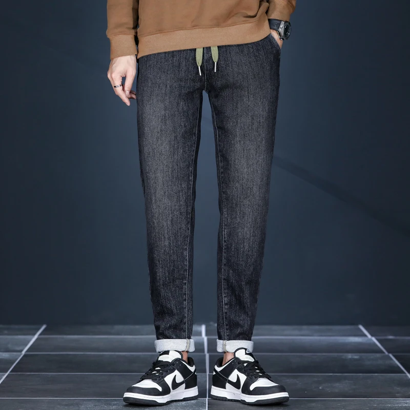 브랜드 남성용 신상 가을 청바지 블랙 그레이 스트레치  - Streetwear Brand Denim 리뷰 및 가격